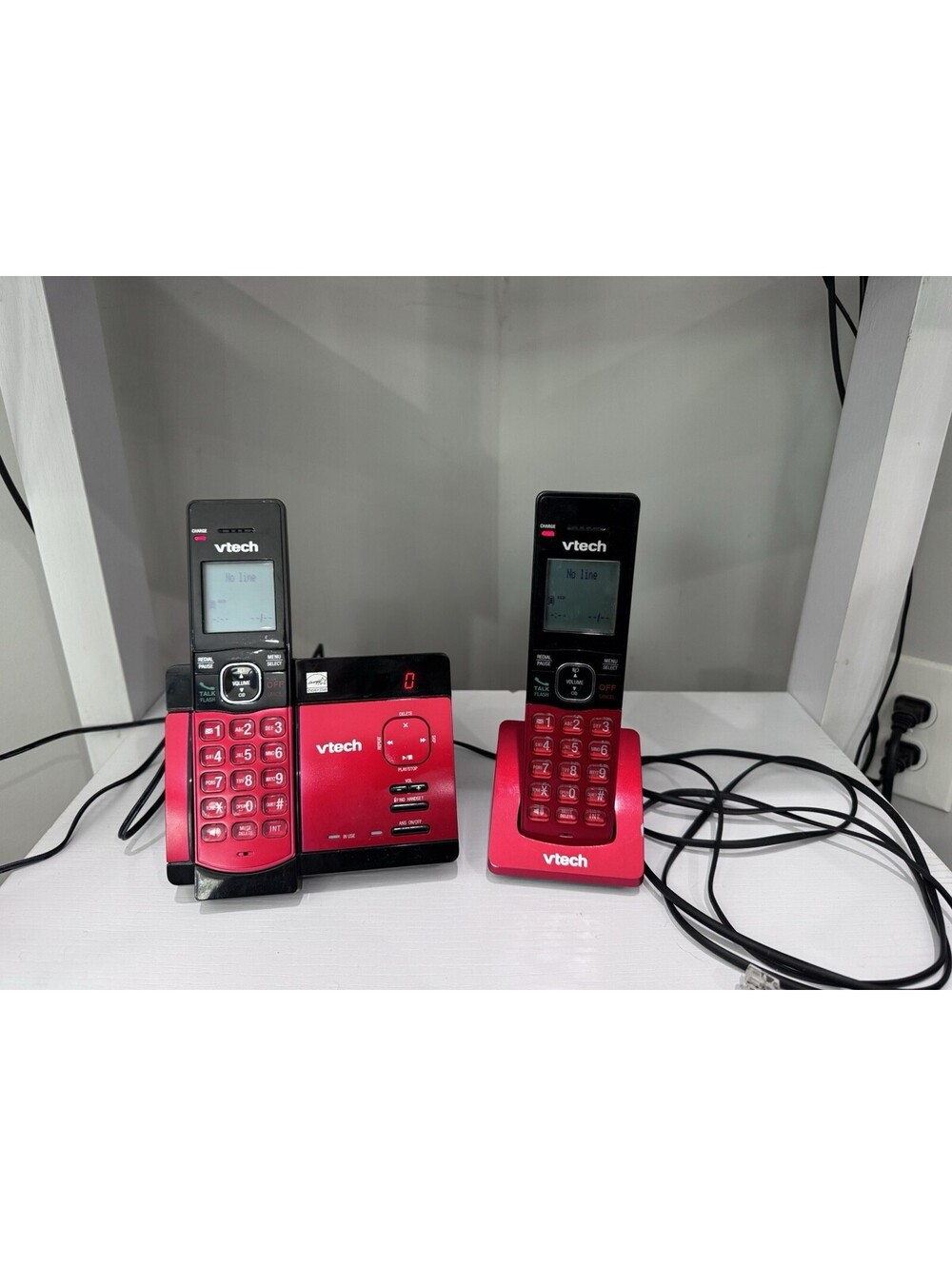 VTech 2 Handset 2 Cordless Phones with Digital Answering System - Red - CS5129